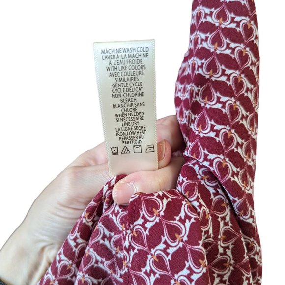 Max Studio Ruffled Balloon Sleeve Blouse - Size M/L - EUC  Burgundy Maroon Red - Picture 8 of 10